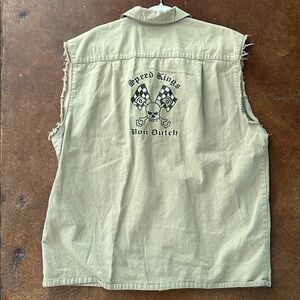 VINTAGE VON DUTCH Tan Button-Up Shirt Dress